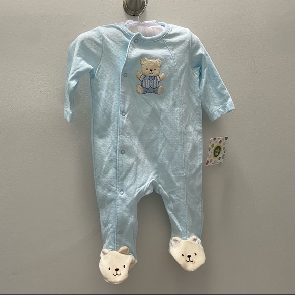 Little Me Newborn Cute Bear Footie in Blue Size 3M New. - Picture 4 of 4